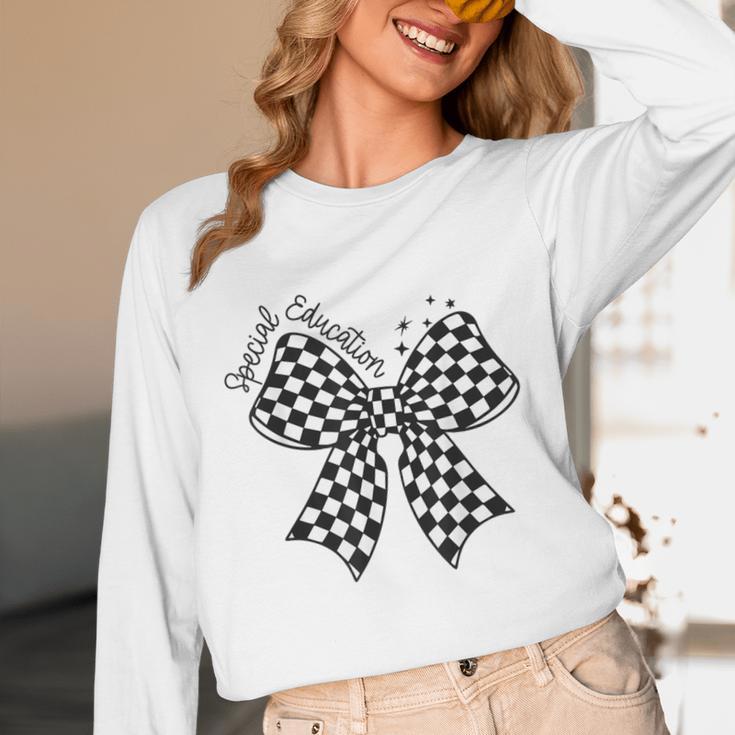 Retro Special Education Squad Coquette Bow SPED Teacher Unisex Long Sleeve T-Shirt, funny design