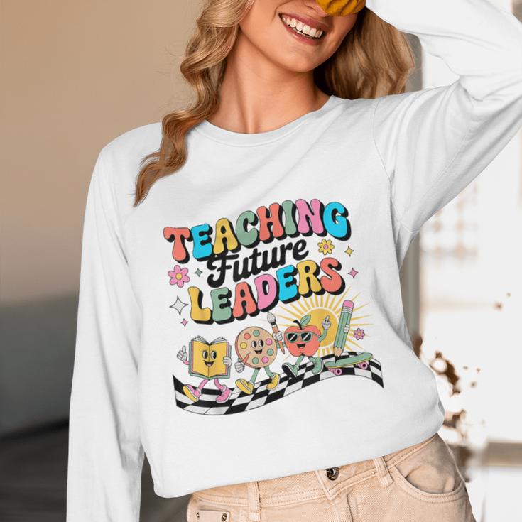 Retro Teaching Future Leaders Groovy Teacher Back To School Unisex Long Sleeve T-Shirt, funny design Retro Teaching Future Leaders Groovy Teacher Back To School Unisex Long Sleeve T-Shirt, funny design