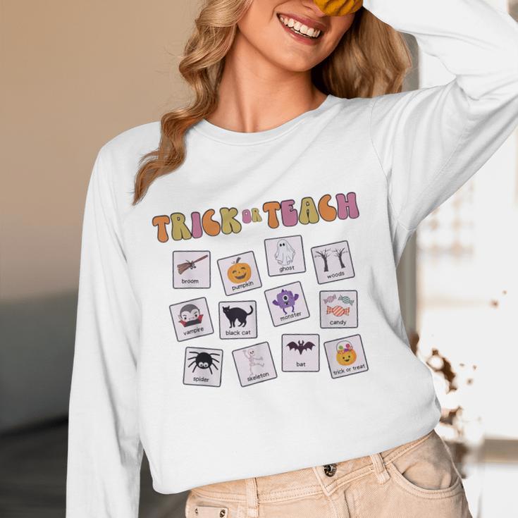 Retro Trick Or Treat Halloween Special Education Teacher Unisex Long Sleeve T-Shirt, funny design Retro Trick Or Treat Halloween Special Education Teacher Unisex Long Sleeve T-Shirt, funny design