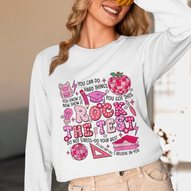 Rock The Test Testing Day Don't Stress Do Your Best Teacher For Men Women Girls Kids Unisex Long Sleeve T-Shirt, funny design Rock The Test Testing Day Don't Stress Do Your Best Teacher For Men Women Girls Kids Unisex Long Sleeve T-Shirt, funny design