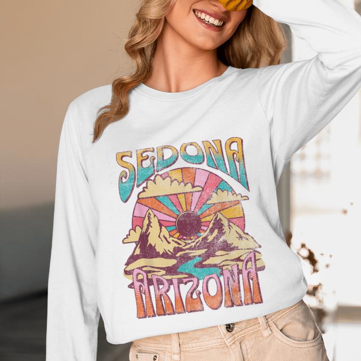 Sedona Arizona Nature Hiking Mountains Outdoors Vintage Unisex Long Sleeve T-Shirt, funny design