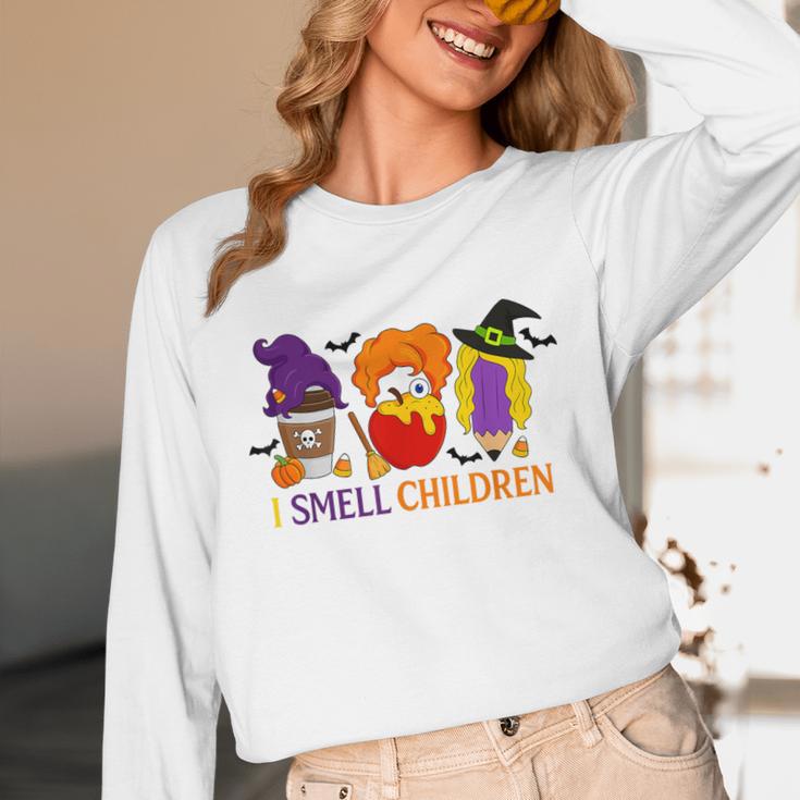 I Smell Children Witch Teacher Halloween Trick Or Teach Unisex Long Sleeve T-Shirt, funny design I Smell Children Witch Teacher Halloween Trick Or Teach Unisex Long Sleeve T-Shirt, funny design