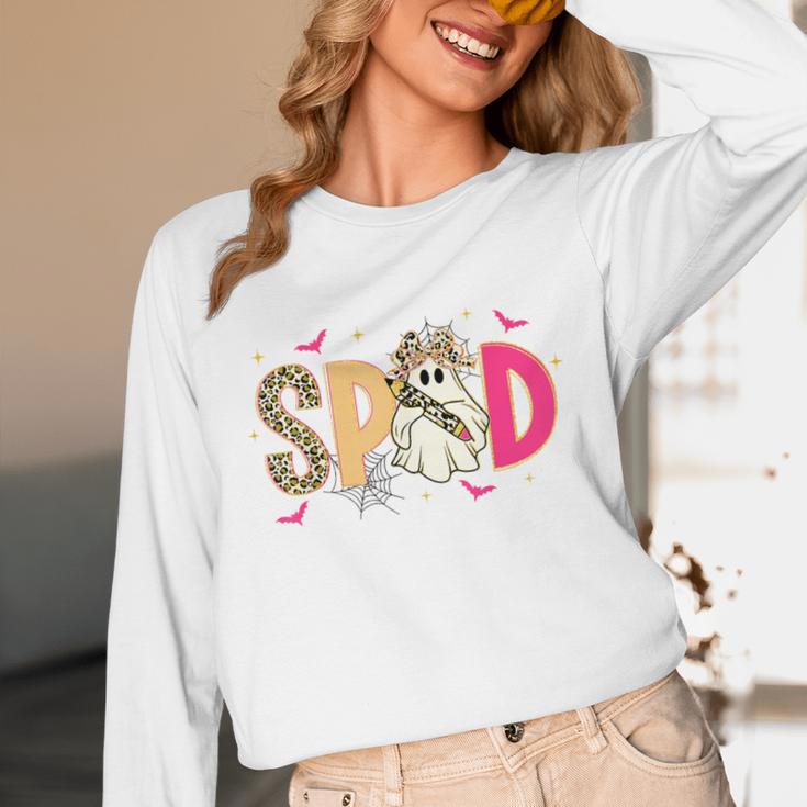 Sped Teacher Halloween Ghost Special Education Preppy Fall Unisex Long Sleeve T-Shirt, funny design Sped Teacher Halloween Ghost Special Education Preppy Fall Unisex Long Sleeve T-Shirt, funny design