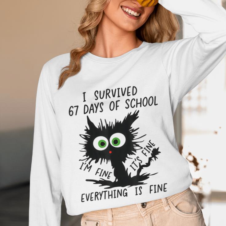 I Survived 67 Days Of School Teachers Students Humor Unisex Long Sleeve T-Shirt, funny design I Survived 67 Days Of School Teachers Students Humor Unisex Long Sleeve T-Shirt, funny design