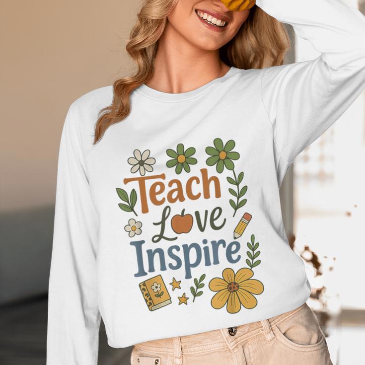 Teacher Inspire Love Unisex Long Sleeve T-Shirt, funny design