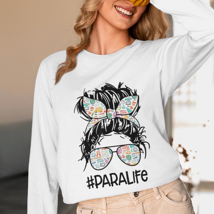 Teacher Para Life Tee Paraprofessional Cute Messy Bun Unisex Long Sleeve T-Shirt, funny design Teacher Para Life Tee Paraprofessional Cute Messy Bun Unisex Long Sleeve T-Shirt, funny design