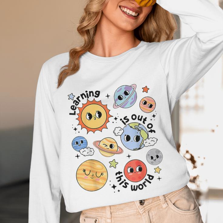 Teacher Space Science Learning Is Out Of World Solar System Unisex Long Sleeve T-Shirt, funny design Teacher Space Science Learning Is Out Of World Solar System Unisex Long Sleeve T-Shirt, funny design
