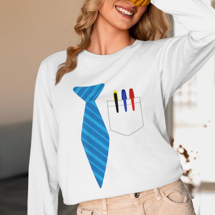 Teacher Tie & Pocket Protector Costume School Unisex Long Sleeve T-Shirt, funny design Teacher Tie & Pocket Protector Costume School Unisex Long Sleeve T-Shirt, funny design