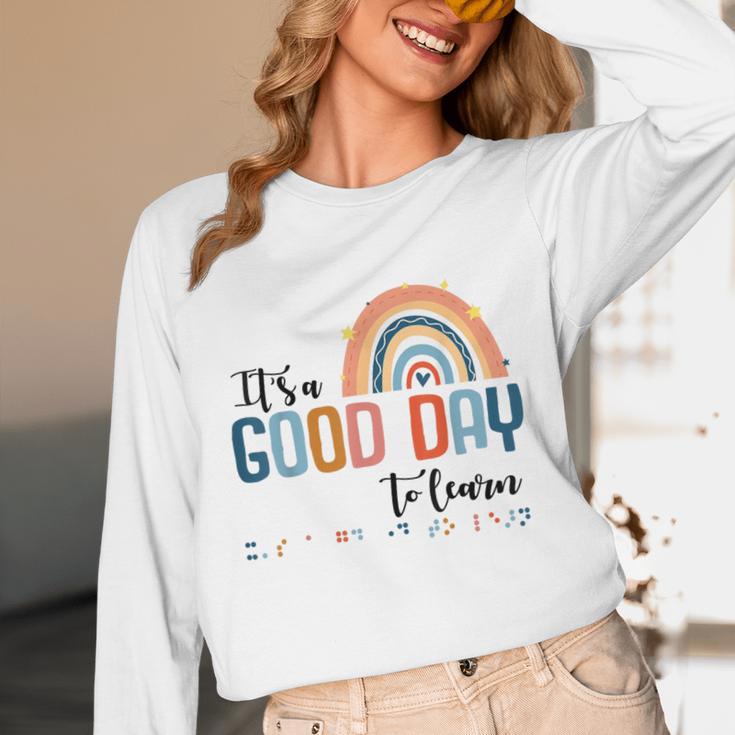 Teacher Of Visually Impaired Braille A Good Day To Learn Unisex Long Sleeve T-Shirt, funny design Teacher Of Visually Impaired Braille A Good Day To Learn Unisex Long Sleeve T-Shirt, funny design