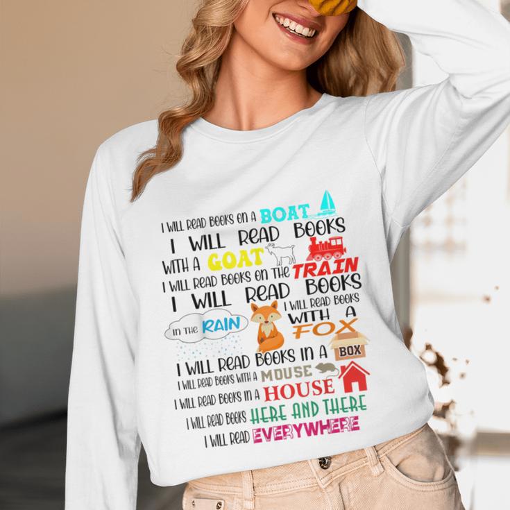 Teacher I Will Read Book On Boat Kids Women Bookworm Unisex Long Sleeve T-Shirt, funny design Teacher I Will Read Book On Boat Kids Women Bookworm Unisex Long Sleeve T-Shirt, funny design