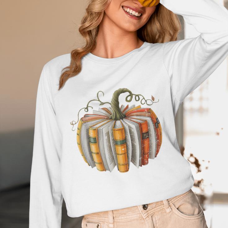 Teachers Students Fall Book Pumpkin Fall Librarians Bookworm Unisex Long Sleeve T-Shirt, funny design Teachers Students Fall Book Pumpkin Fall Librarians Bookworm Unisex Long Sleeve T-Shirt, funny design