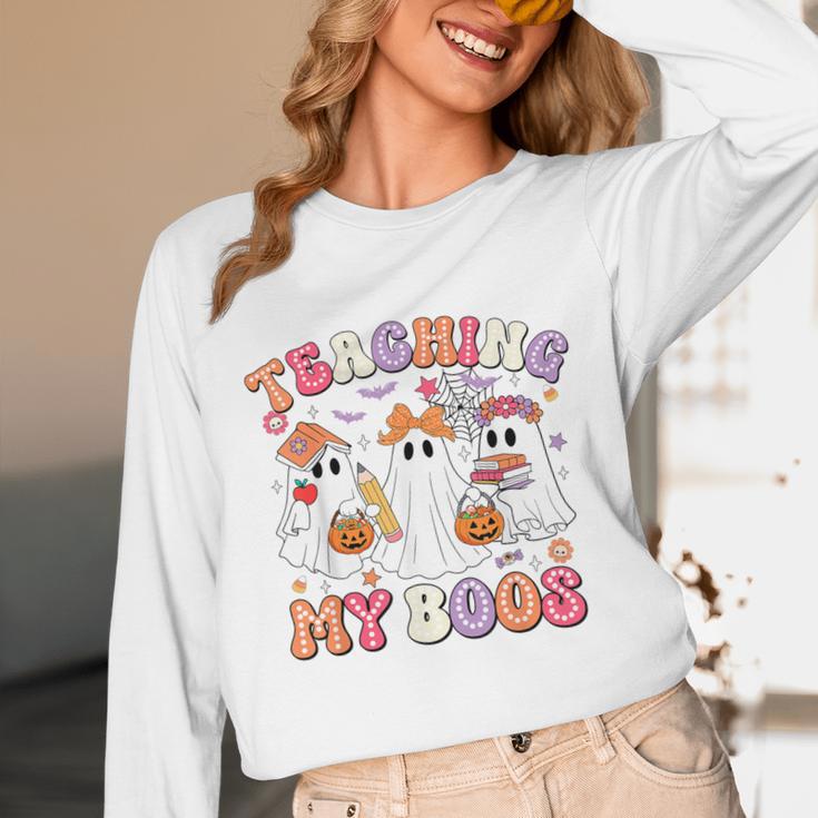 Teaching My Boos Cute Spooky Ghost Teacher Halloween Women Unisex Long Sleeve T-Shirt, funny design Teaching My Boos Cute Spooky Ghost Teacher Halloween Women Unisex Long Sleeve T-Shirt, funny design