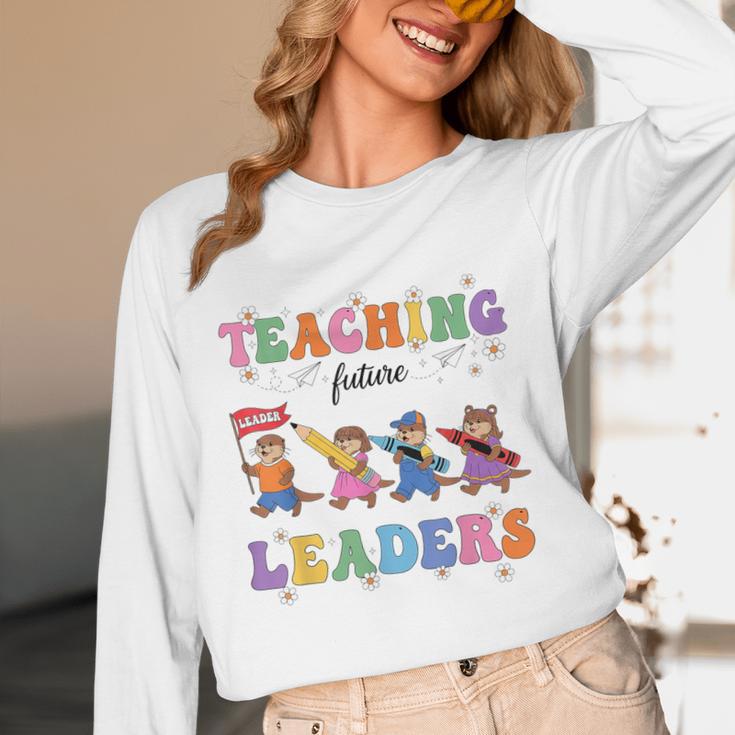 Teaching Future Leaders Otter Back To School Teacher Unisex Long Sleeve T-Shirt, funny design Teaching Future Leaders Otter Back To School Teacher Unisex Long Sleeve T-Shirt, funny design