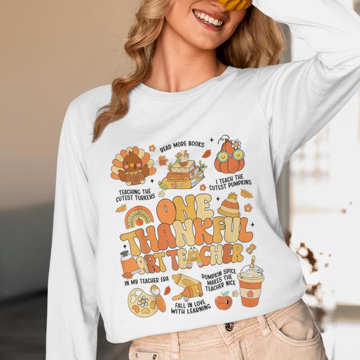 Thanksgiving One Thankful Art Teacher Fall Groovy Men Women Unisex Long Sleeve T-Shirt, funny design Thanksgiving One Thankful Art Teacher Fall Groovy Men Women Unisex Long Sleeve T-Shirt, funny design