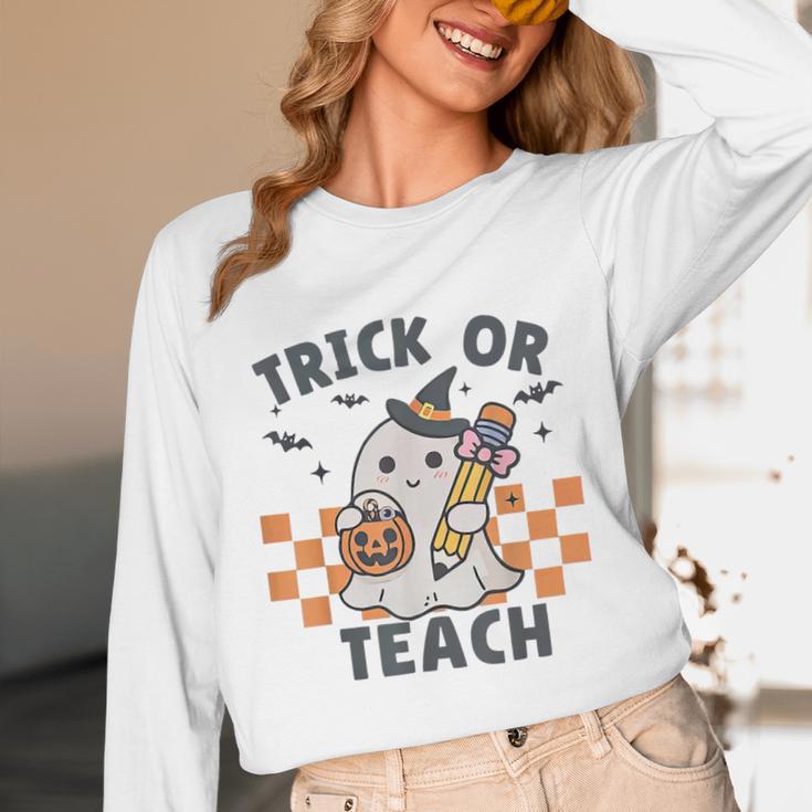 Trick Or Teach Teacher Unisex Long Sleeve T-Shirt, funny design Trick Or Teach Teacher Unisex Long Sleeve T-Shirt, funny design