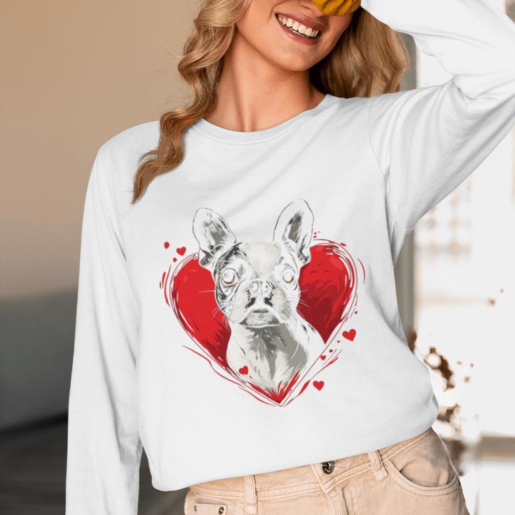 Valentine's Day Boston Terrier Dog Unisex Long Sleeve T-Shirt, funny design