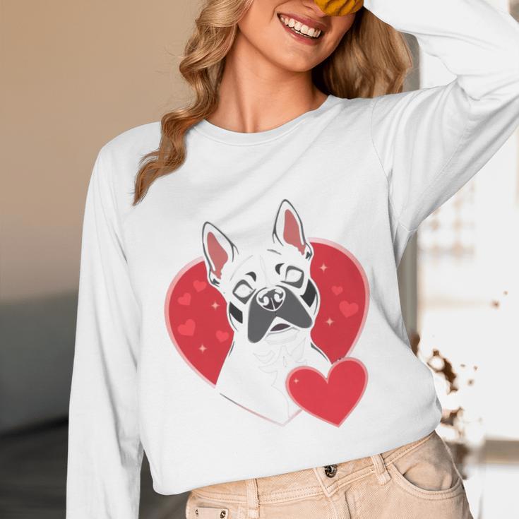 Valentine's Day Boston Terrier Unisex Long Sleeve T-Shirt, funny design