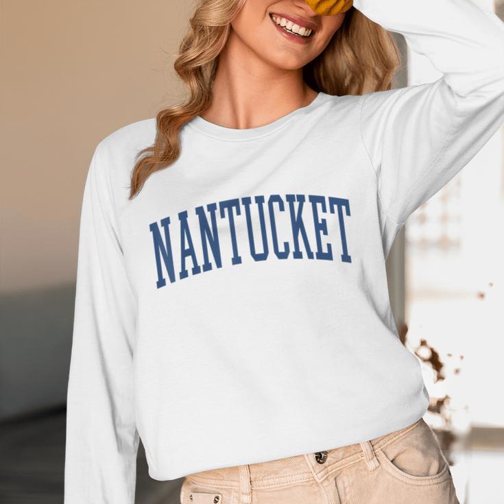 Varsity Grey Nantucket Unisex Long Sleeve T-Shirt, funny design