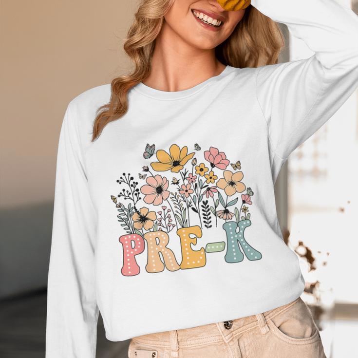 Wildflower Pre-K Preschool Team Floral Teacher Girls Unisex Long Sleeve T-Shirt, funny design Wildflower Pre-K Preschool Team Floral Teacher Girls Unisex Long Sleeve T-Shirt, funny design