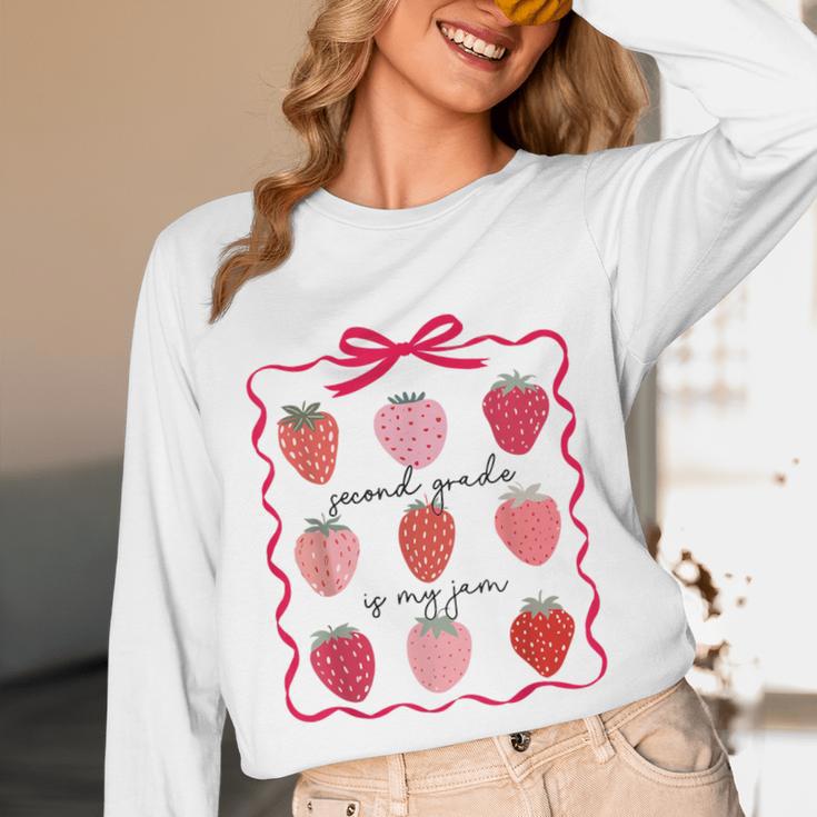 Women Second Grade Is My Jam Strawberry First Kids Teacher Unisex Long Sleeve T-Shirt, funny design