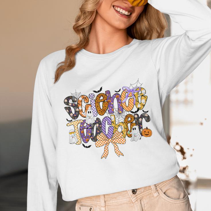 Women Spooky Science Teacher Halloween Science Stem Teacher Unisex Long Sleeve T-Shirt, funny design