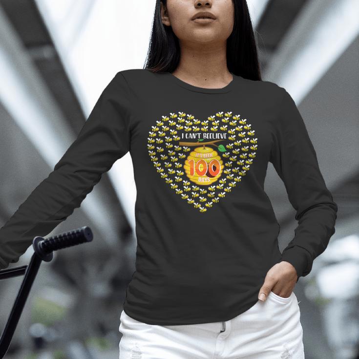 100 Days Of School Bee Hive Tree Hearts Teachers Student Kid Unisex Long Sleeve T-Shirt, novelty gifts, funny gifts