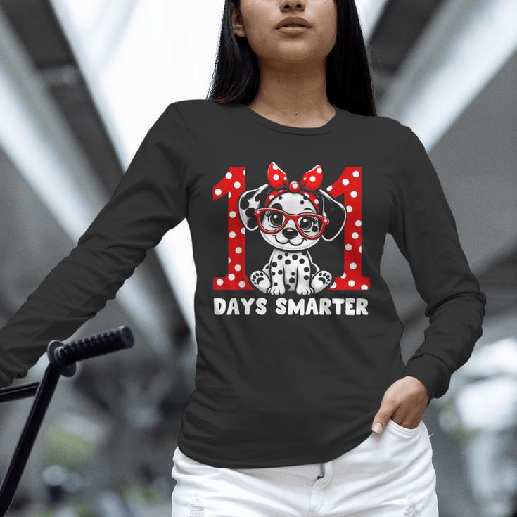 100 Days Smarter 101st Day School Dalmatian Dog Teacher Kids Unisex Long Sleeve T-Shirt, novelty gifts, funny gifts