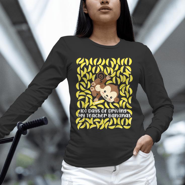 100th Day Of School Teacher Monkey Pun Banana For Men Women Girls Kids Unisex Long Sleeve T-Shirt, novelty gifts, funny gifts