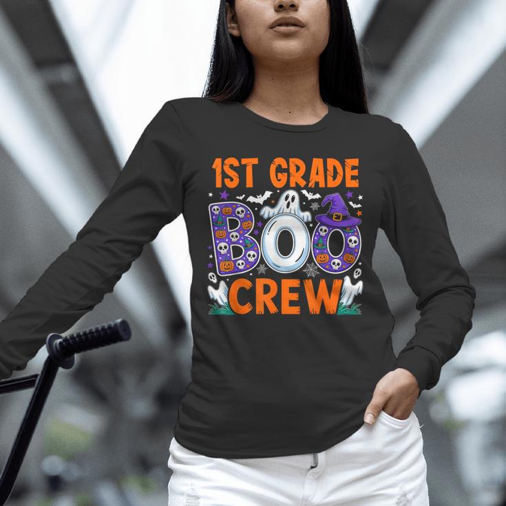 1st Grade Boo Crew First Grade Teacher Kids Happy Halloween Unisex Long Sleeve T-Shirt, novelty gifts, funny gifts