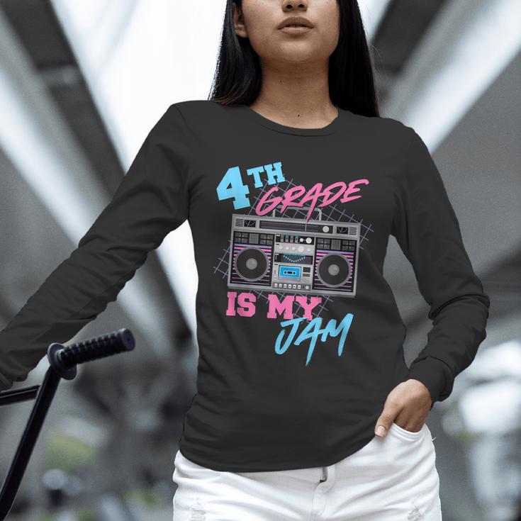 4th Grade Is My Jam Vintage 80s Boombox Teacher Student Unisex Long Sleeve T-Shirt, novelty gifts, funny gifts
