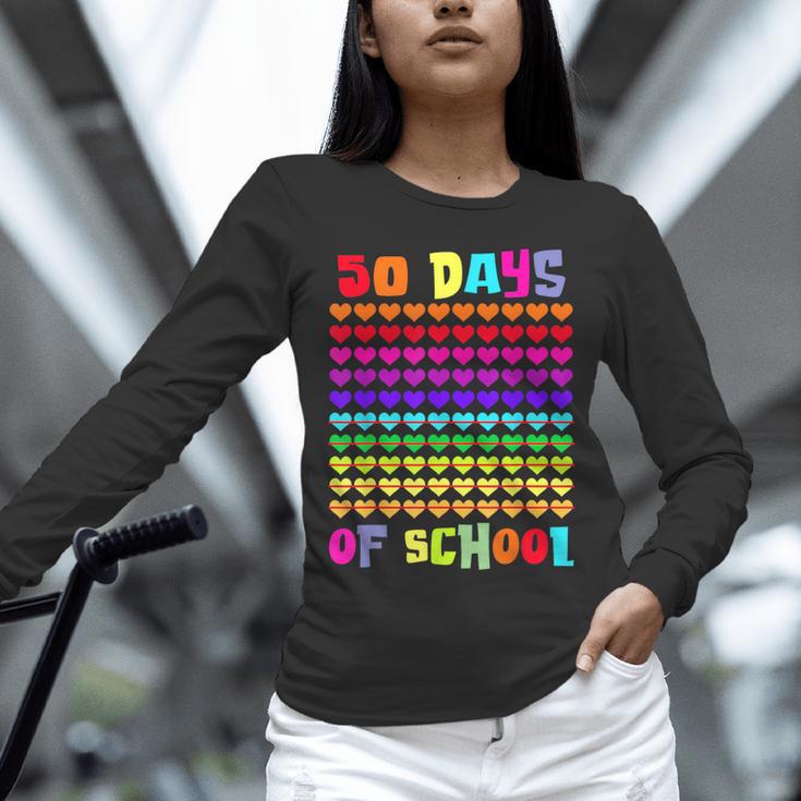 50 Days Of School Hearts Teacher Happy 50th Day Of School Unisex Long Sleeve T-Shirt, novelty gifts, funny gifts 50 Days Of School Hearts Teacher Happy 50th Day Of School Unisex Long Sleeve T-Shirt, novelty gifts, funny gifts