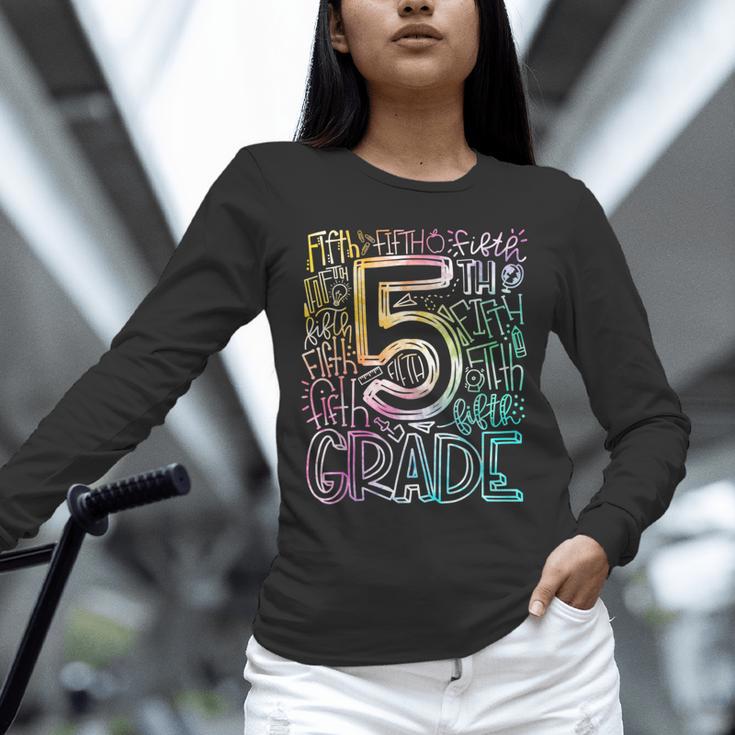 5th Grade Typography Team Fifth Grade Teacher Back To School Unisex Long Sleeve T-Shirt, novelty gifts, funny gifts