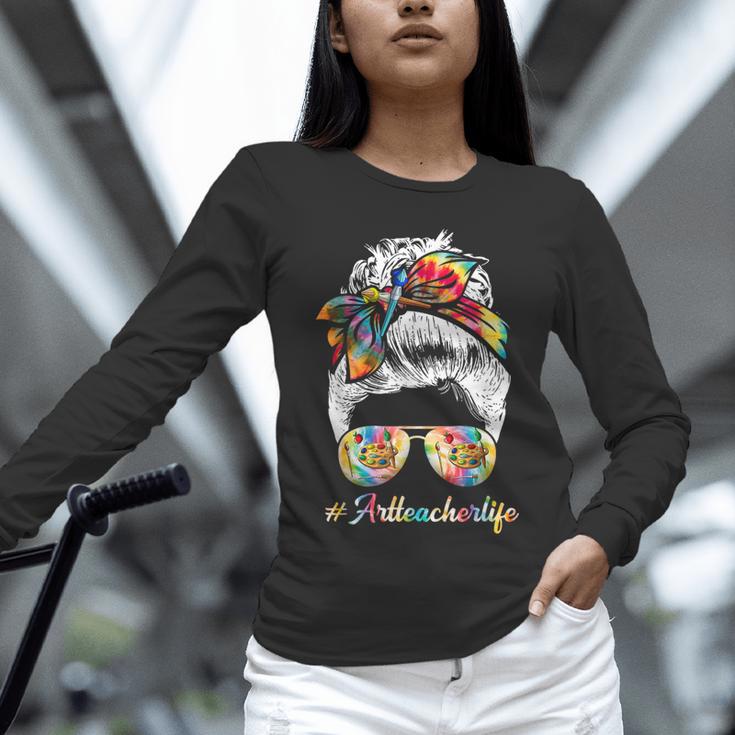 Art Teacher Life Messy Bun Back To School Art Teacher Unisex Long Sleeve T-Shirt, novelty gifts, funny gifts