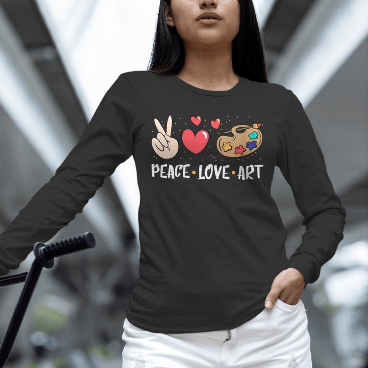 Art Teacher Peace Love Art For Artists And Painters Unisex Long Sleeve T-Shirt, novelty gifts, funny gifts Art Teacher Peace Love Art For Artists And Painters Unisex Long Sleeve T-Shirt, novelty gifts, funny gifts
