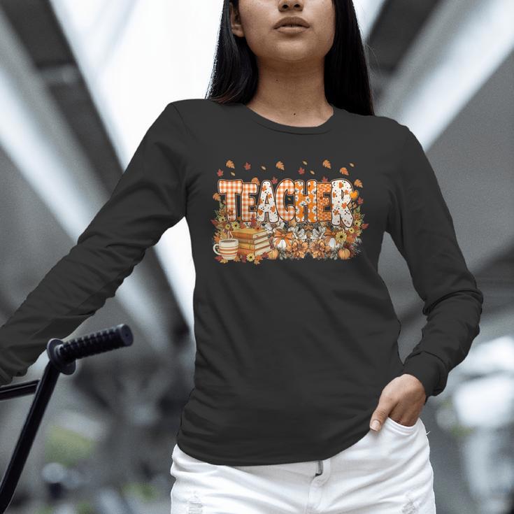 Autumn Pumpkin Thanksgiving Coffee Floral Teacher Fall Unisex Long Sleeve T-Shirt, novelty gifts, funny gifts Autumn Pumpkin Thanksgiving Coffee Floral Teacher Fall Unisex Long Sleeve T-Shirt, novelty gifts, funny gifts
