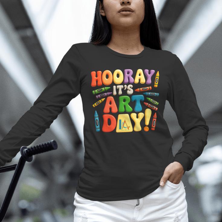 Back To School Hooray It's Art Day Art Teacher Artist Unisex Long Sleeve T-Shirt, novelty gifts, funny gifts