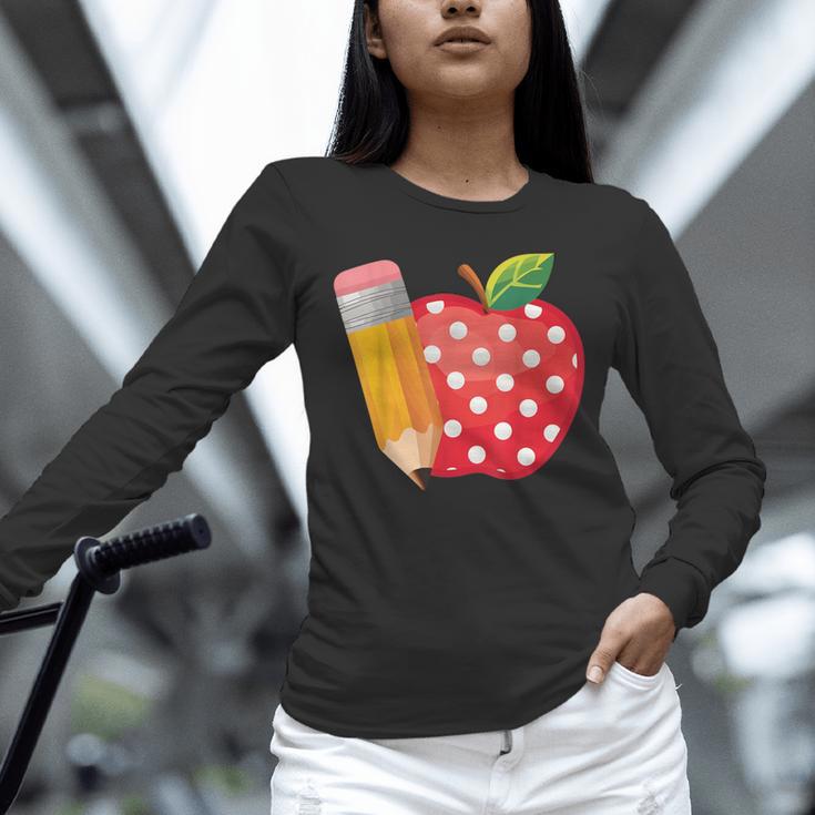Back To School Pencil And Apple Teacher Student Unisex Long Sleeve T-Shirt, novelty gifts, funny gifts Back To School Pencil And Apple Teacher Student Unisex Long Sleeve T-Shirt, novelty gifts, funny gifts