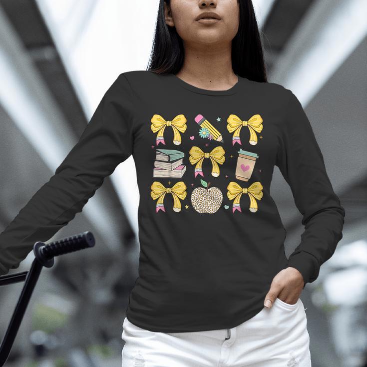 Back To School Yellow Bows Book Coffee Leopard Apple Teacher Unisex Long Sleeve T-Shirt, novelty gifts, funny gifts Back To School Yellow Bows Book Coffee Leopard Apple Teacher Unisex Long Sleeve T-Shirt, novelty gifts, funny gifts