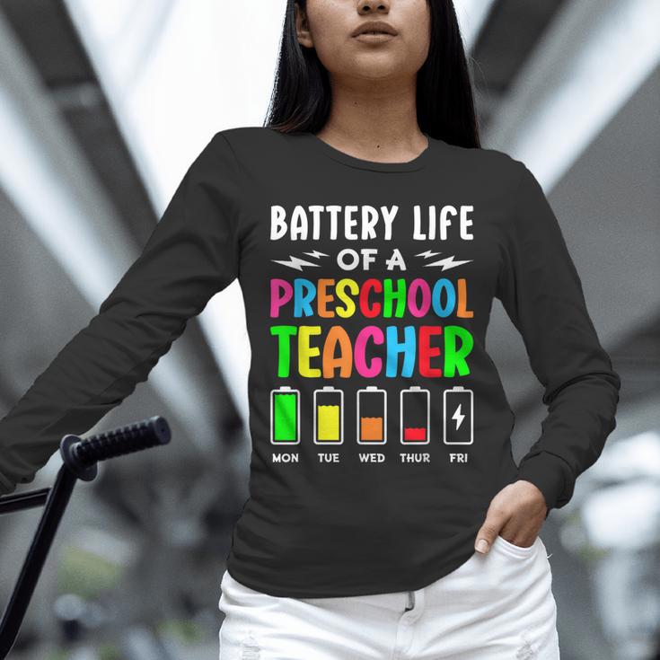 Battery Life Of a Preschool School Teacher School Week Unisex Long Sleeve T-Shirt, novelty gifts, funny gifts Battery Life Of a Preschool School Teacher School Week Unisex Long Sleeve T-Shirt, novelty gifts, funny gifts