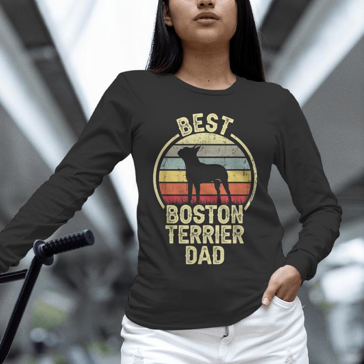 Best Dog Father Dad Vintage Boston Terrier For Men Women Unisex Long Sleeve T-Shirt, novelty gifts, funny gifts