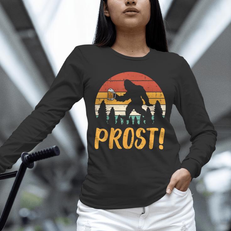 Bigfoot Sasquatch Prost Retro Bavarian Oktoberfest Men Women Unisex Long Sleeve T-Shirt, novelty gifts, funny gifts