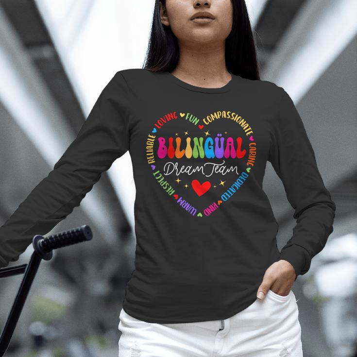 Bilingues Dream Team Dual Language Bilingual Crew Teacher Unisex Long Sleeve T-Shirt, novelty gifts, funny gifts