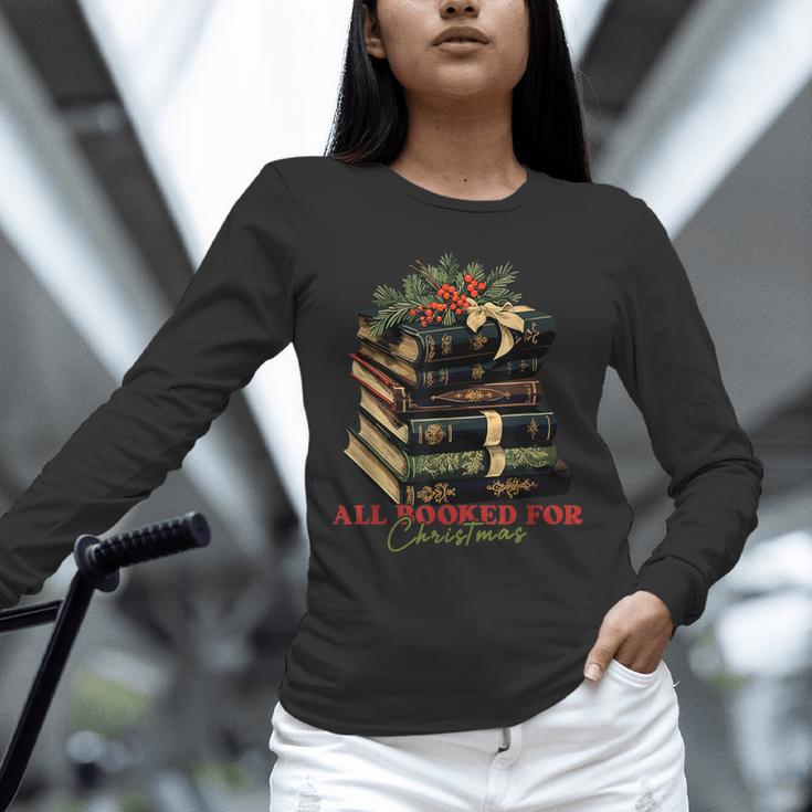 All Booked For Christmas Christmas Book Tree For Teacher For Men Women Kids Unisex Long Sleeve T-Shirt, novelty gifts, funny gifts
