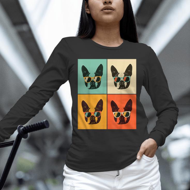 Bostie Dog Lover Boston Terrier With Sunglasses For Men Women Girls Kids Unisex Long Sleeve T-Shirt, novelty gifts, funny gifts