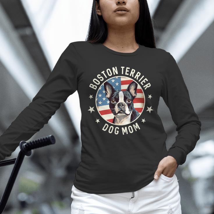Boston Bull Terrier Women Boston Terrier Dog Mom Unisex Long Sleeve T-Shirt, novelty gifts, funny gifts