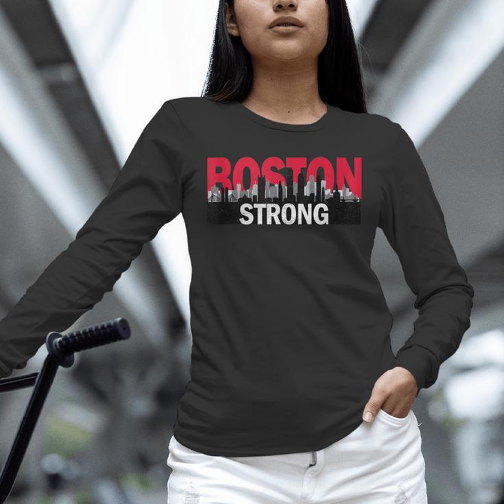 Boston Strong Logo Vintage Boston City Skyline Unisex Long Sleeve T-Shirt, novelty gifts, funny gifts