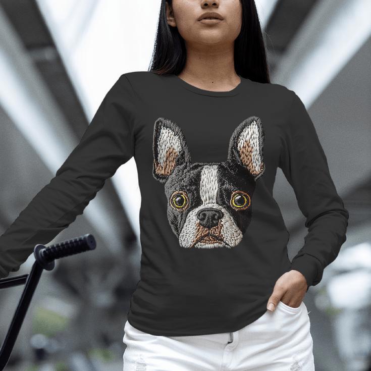 Boston Terrier Cute Puppy Face Dog Lover Pet Owner Unisex Long Sleeve T-Shirt, novelty gifts, funny gifts