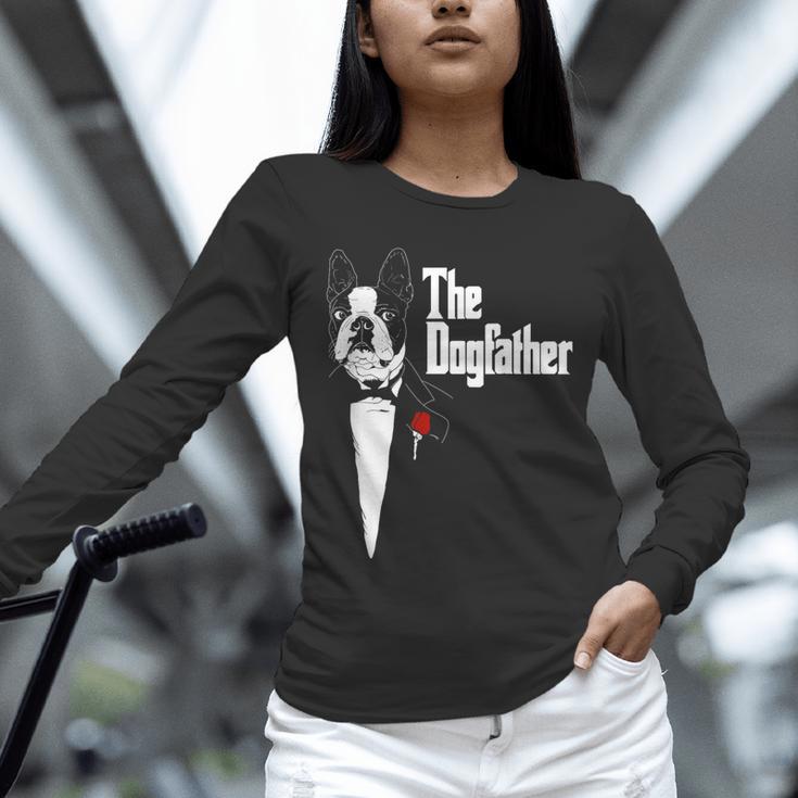 Boston Terrier Dad The DogFather Shirt Boston Terrier Unisex Long Sleeve T-Shirt, novelty gifts, funny gifts