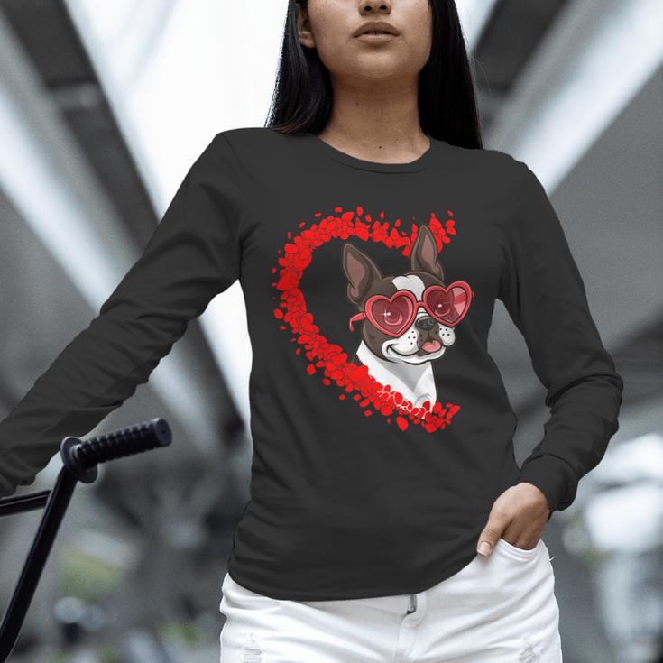 Boston Terrier Dog Mom Dad Valentine’s Day Pet Lover For Men Women Kids Unisex Long Sleeve T-Shirt, novelty gifts, funny gifts