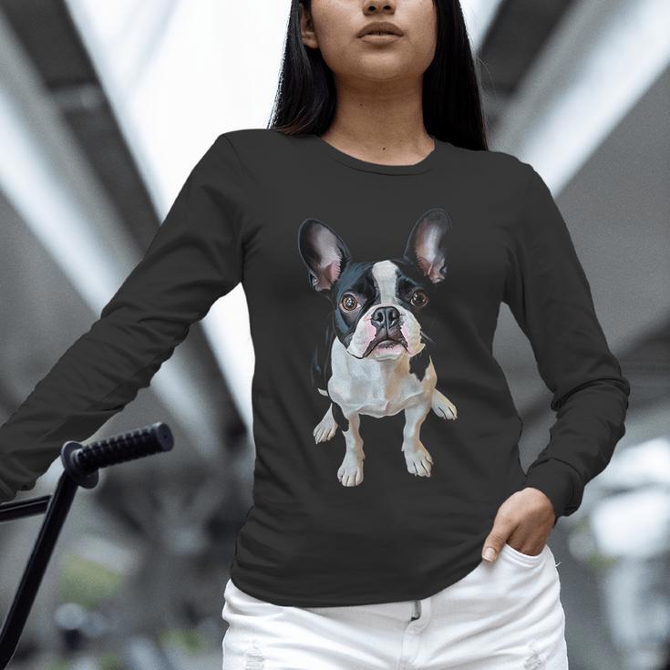 Boston Terrier Dog Motif Pet Art Boston Terrier Men Women Kids Unisex Long Sleeve T-Shirt, novelty gifts, funny gifts
